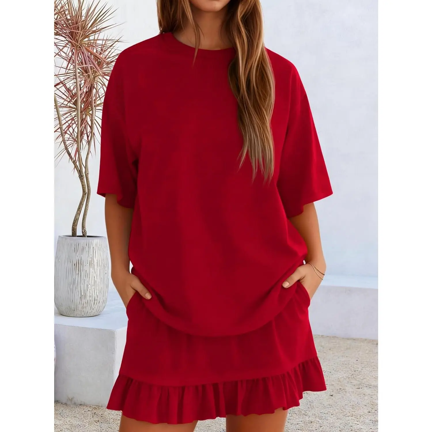  Women's 2 Piece Skirt Set for Summer Vacation
