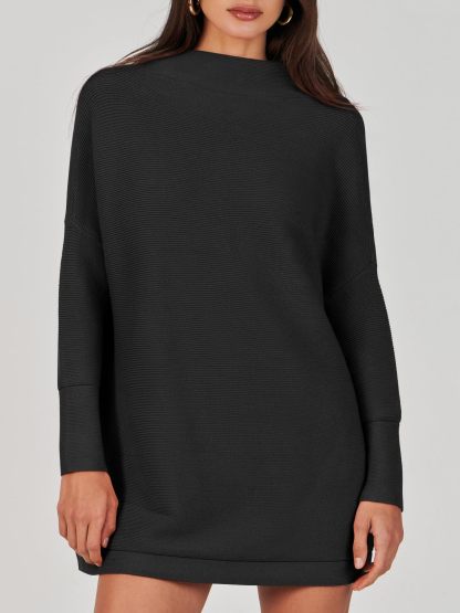 Women's Turtleneck Long Sleeve Slouchy Knit Tunic Sweaters (Buy 2 Free Shipping)