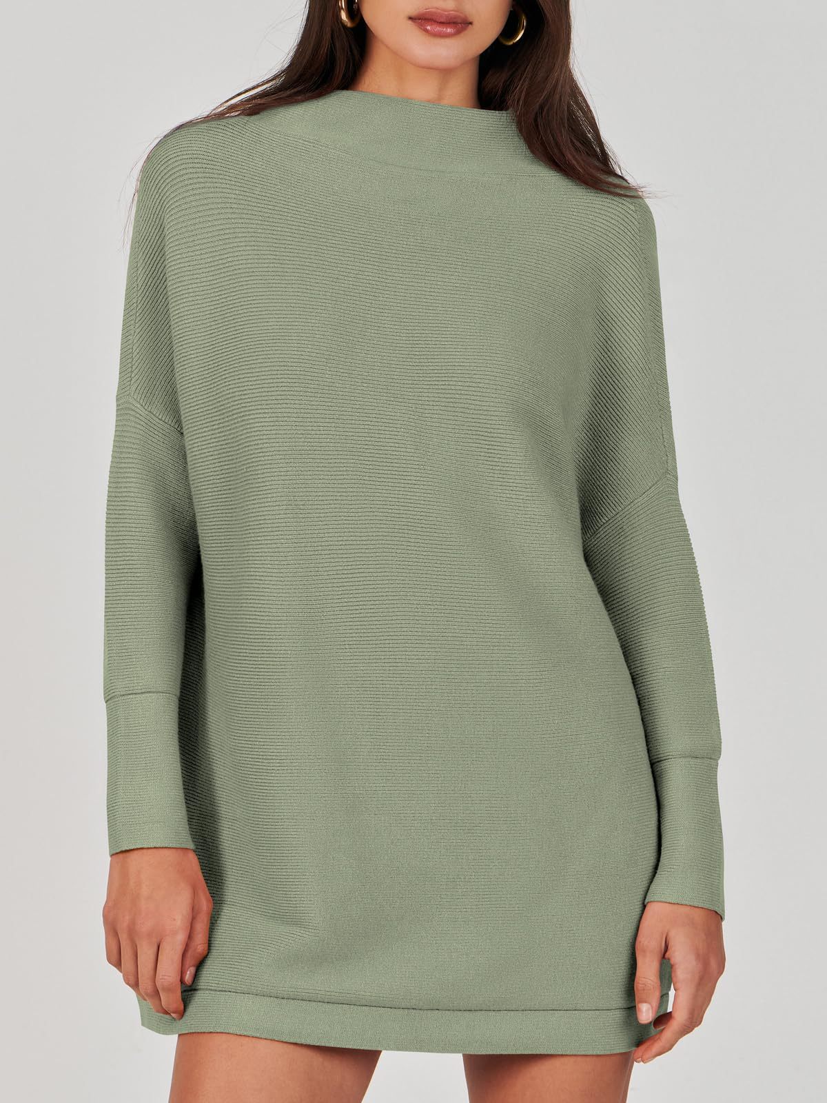 Women's Turtleneck Long Sleeve Slouchy Knit Tunic Sweaters (Buy 2 Free Shipping)