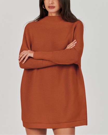 Women's Turtleneck Long Sleeve Slouchy Knit Tunic Sweaters (Buy 2 Free Shipping)