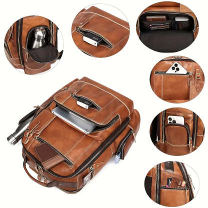 Vintage Leather Backpack for Men