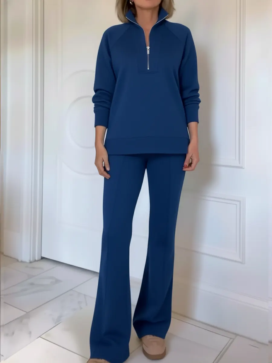 𝐄𝐦𝐛𝐞𝐫 𝐂𝐨𝐮𝐫𝐭 Women's Cozy Cotton Travel Sweatshirt & Pants Two-Piece Set