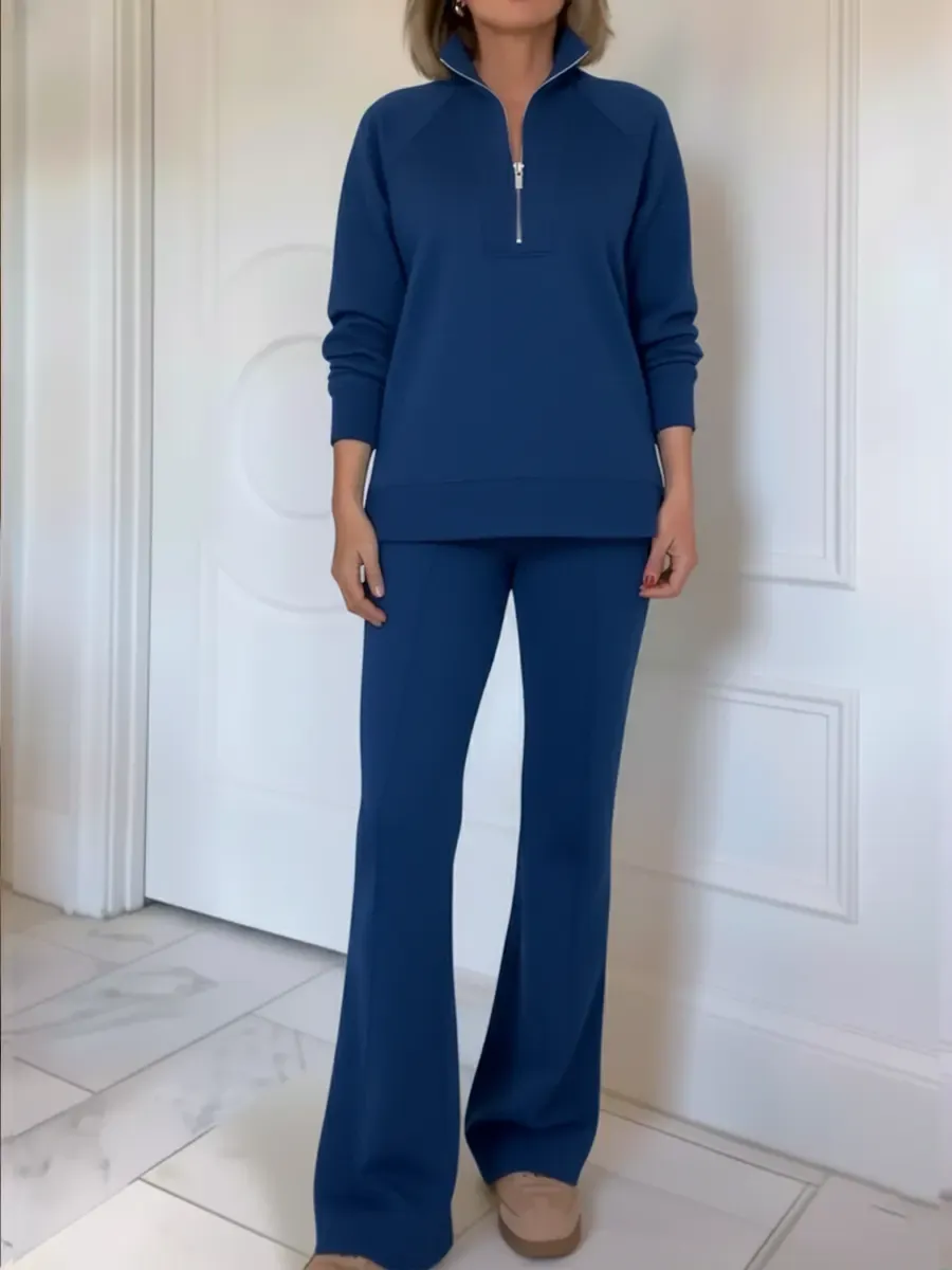 𝐄𝐦𝐛𝐞𝐫 𝐂𝐨𝐮𝐫𝐭 Women's Cozy Cotton Travel Sweatshirt & Pants Two-Piece Set