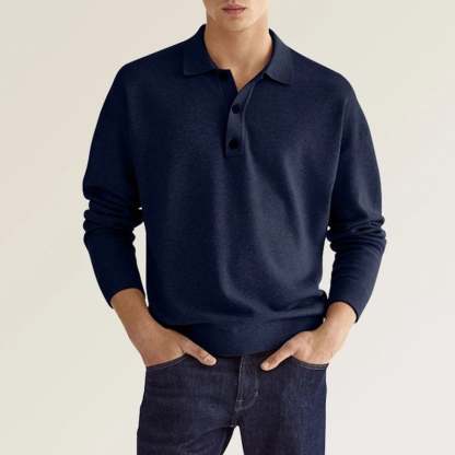 🔥Men's Casual Loose Lapel Long Sleeve Polo Shirt