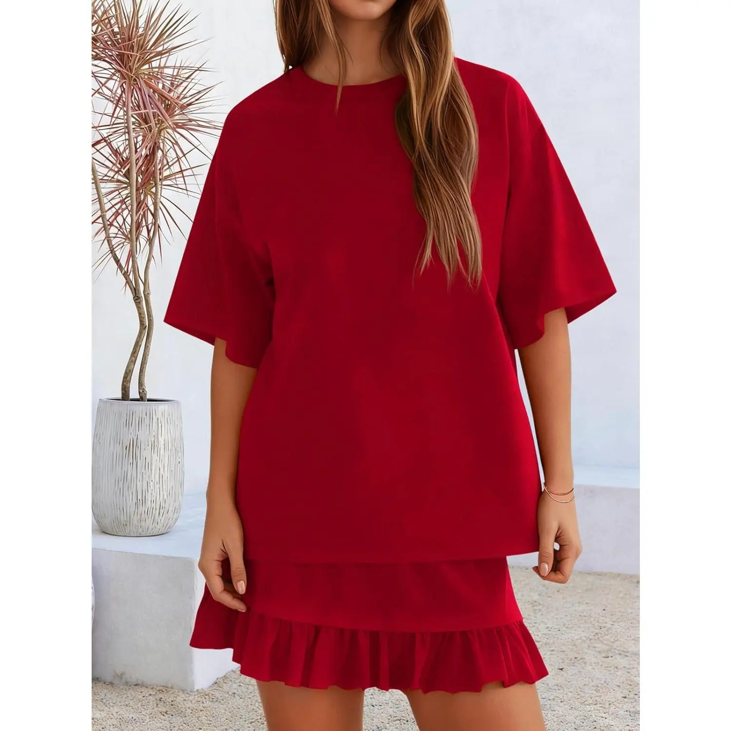  Women's 2 Piece Skirt Set for Summer Vacation