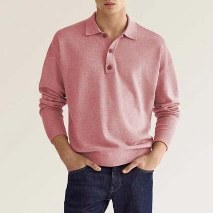 🔥Men's Casual Loose Lapel Long Sleeve Polo Shirt