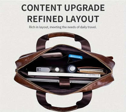 Leather Briefcase Crossbody Bag 