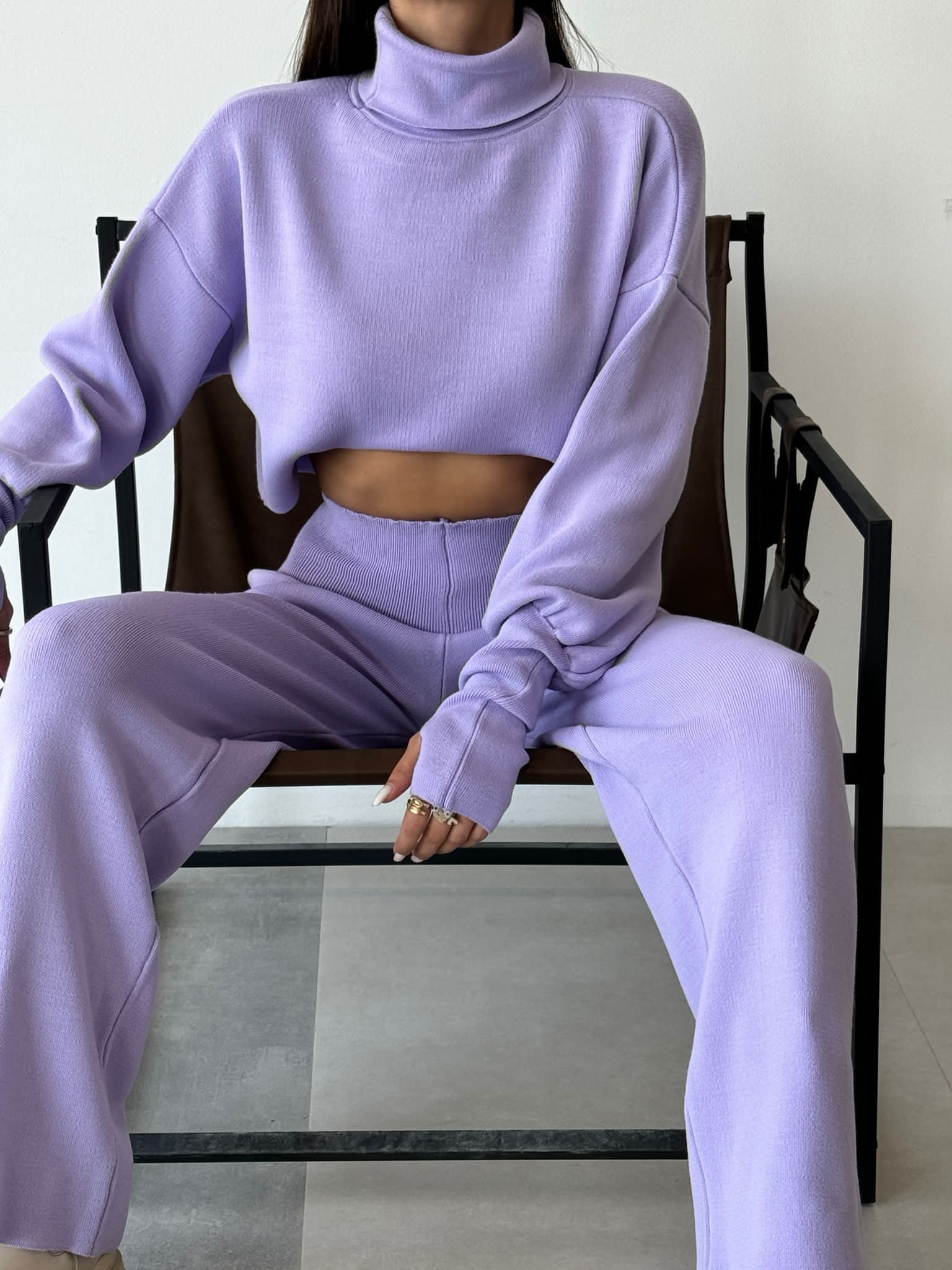 Turtleneck Glove Knit Suit