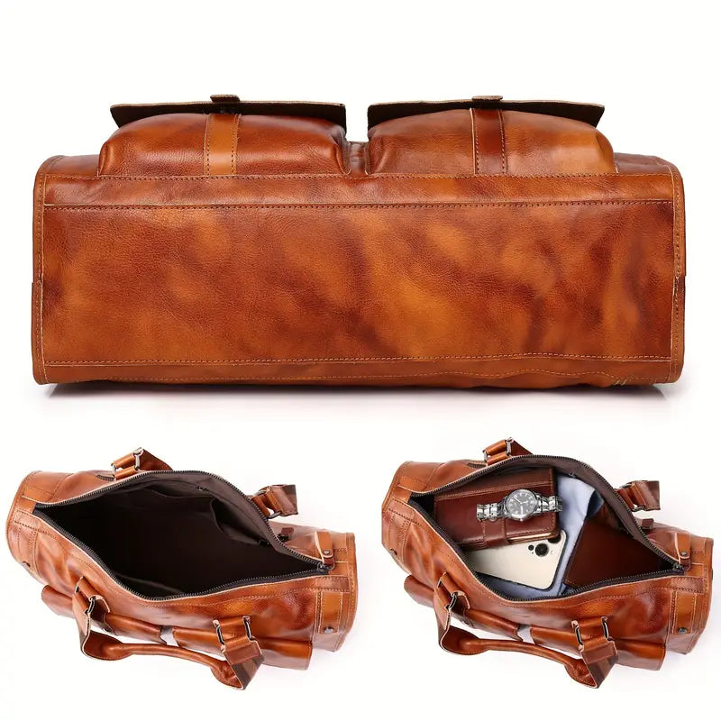 Large Leather Men's Luggage Bag