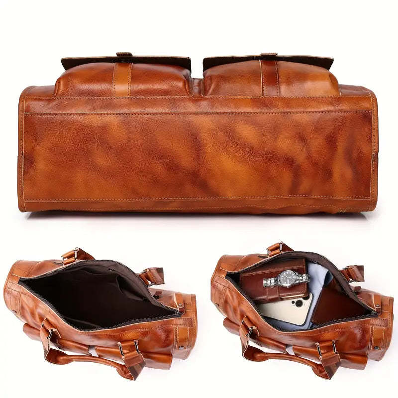 Large Leather Men's Luggage Bag