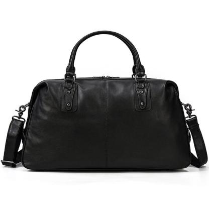 Black Leather Holdall