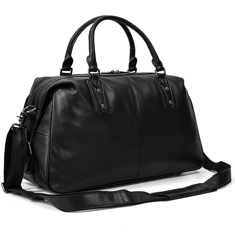 Black Leather Holdall