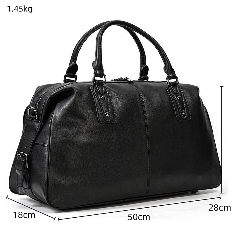Black Leather Holdall