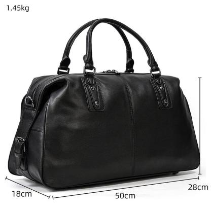 Black Leather Holdall