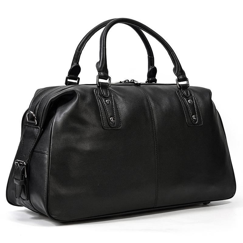 Black Leather Holdall