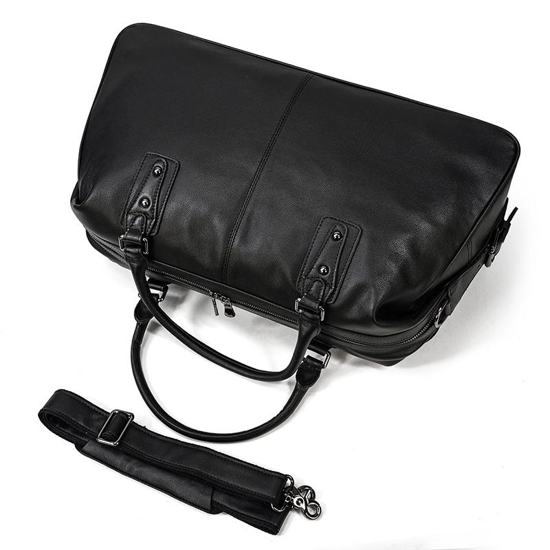Black Leather Holdall