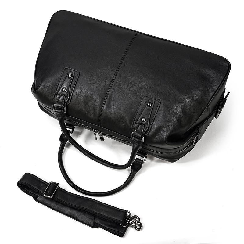 Black Leather Holdall