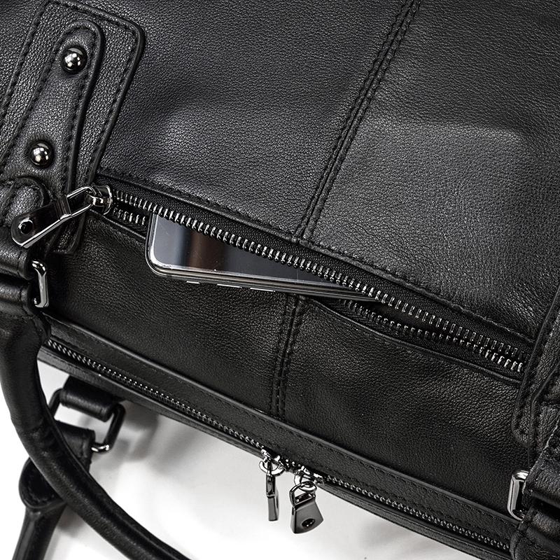 Black Leather Holdall