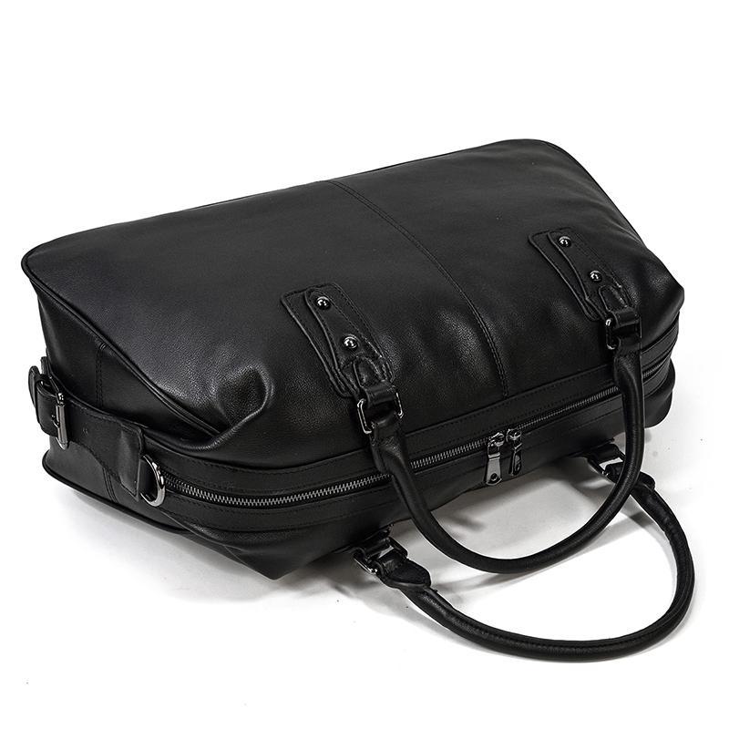 Black Leather Holdall