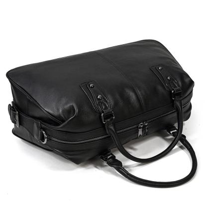 Black Leather Holdall