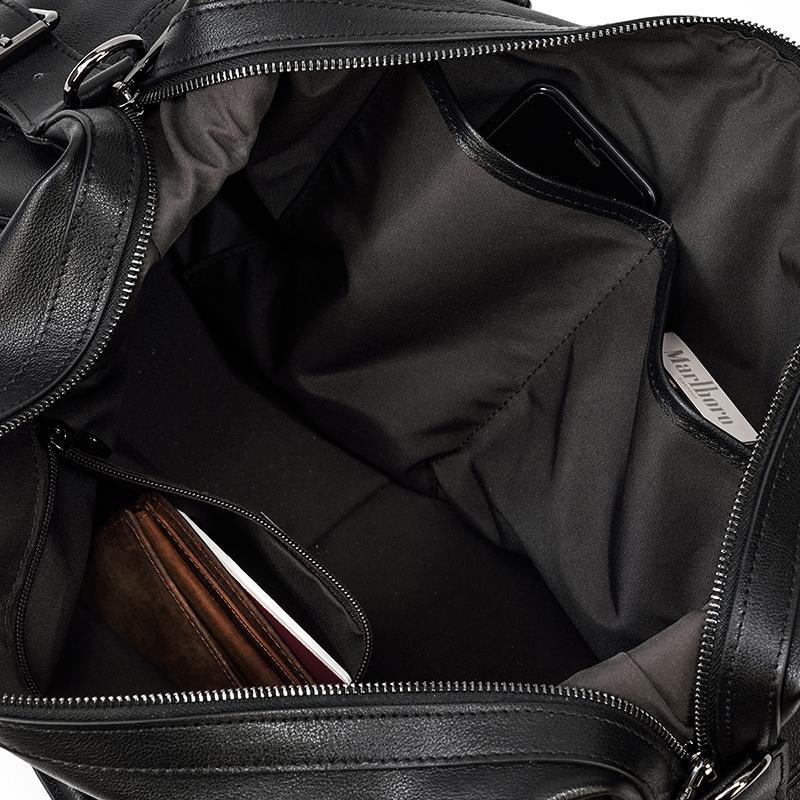 Black Leather Holdall