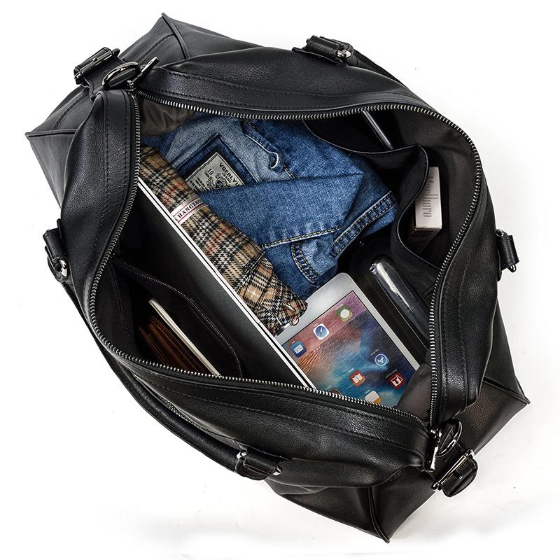 Black Leather Holdall