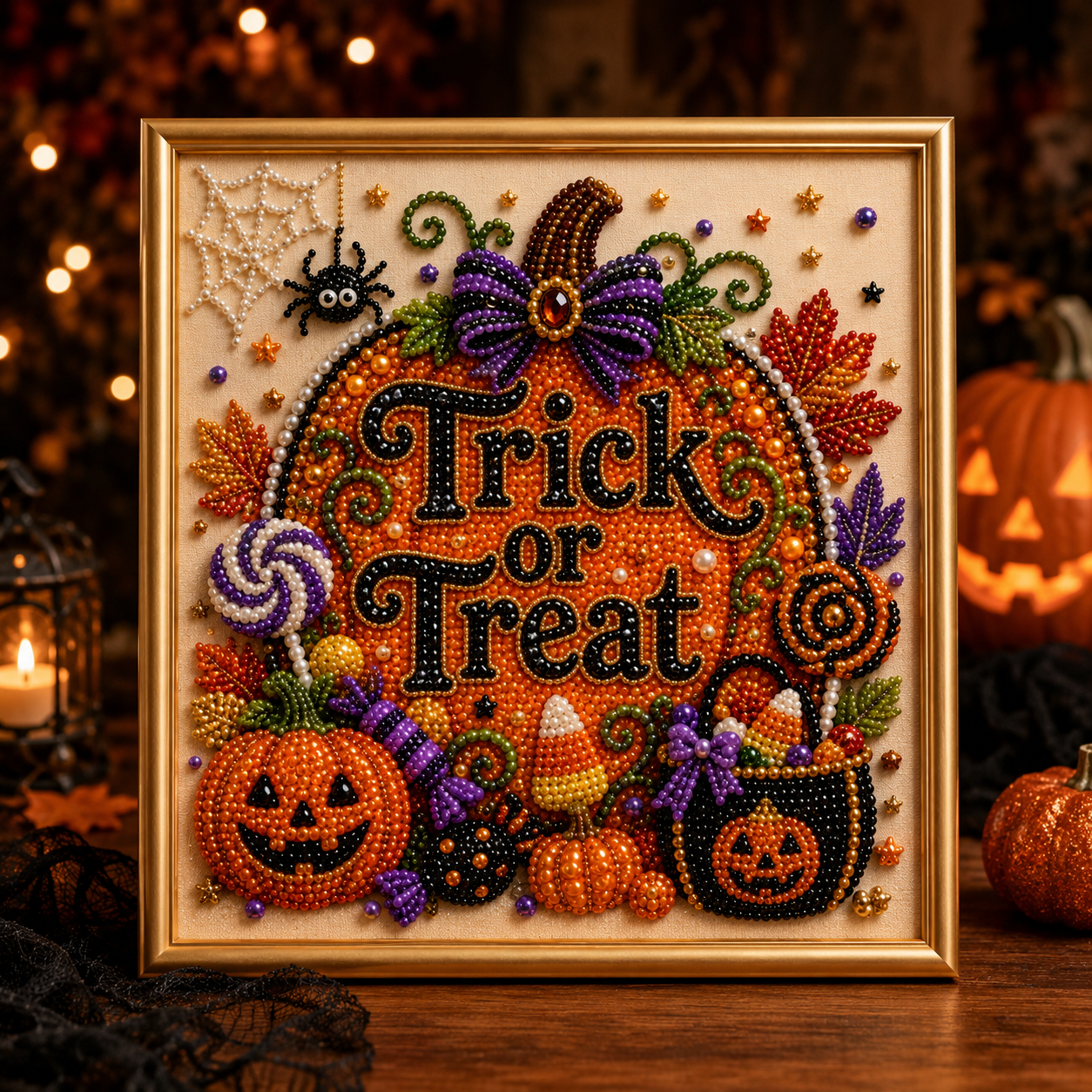 🔥 Last Day 75% OFF-👻✨ Halloween Pearl Art DIY Kit – Turn Tiny Pearls into Spooky-Cute Magic