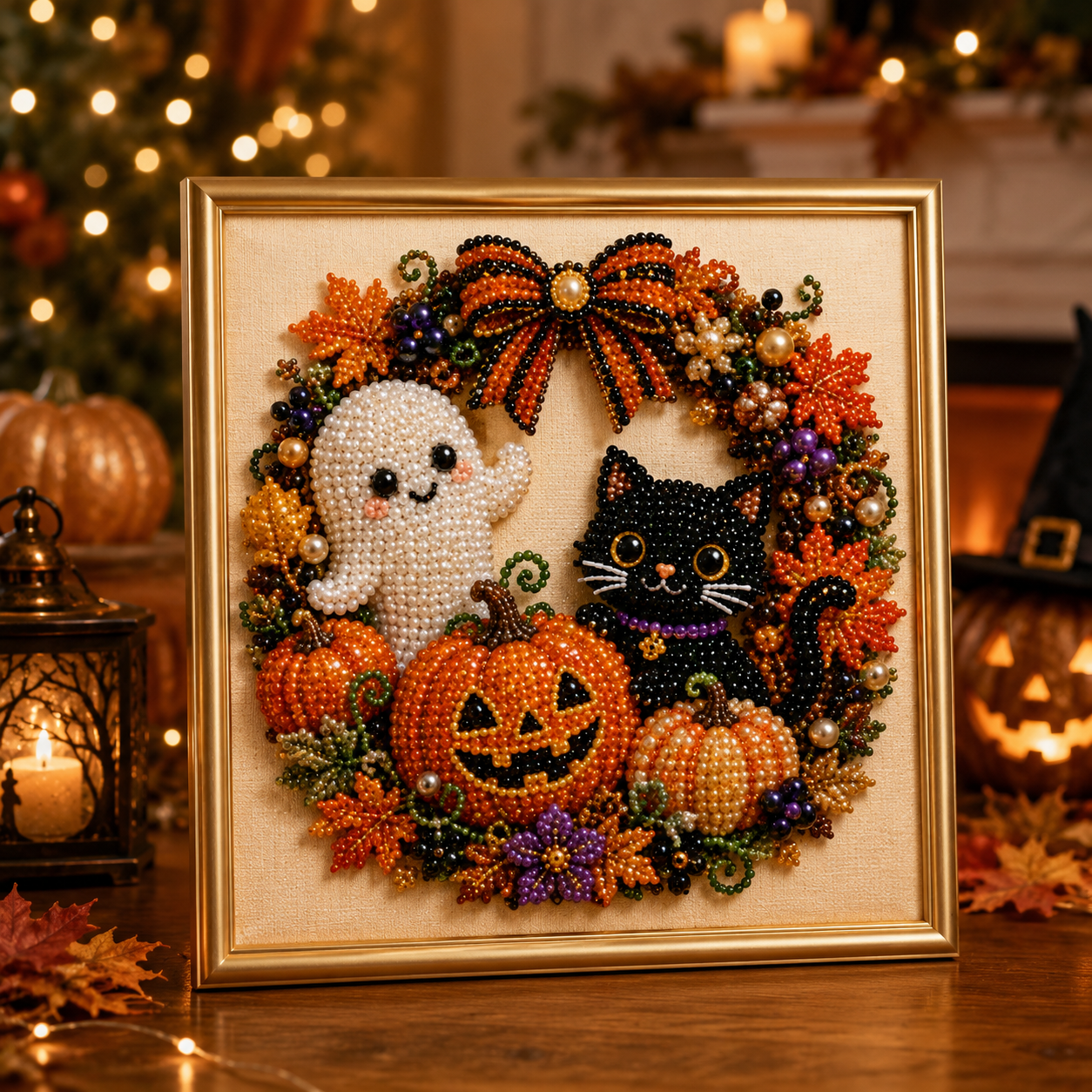 🔥 Last Day 75% OFF-👻✨ Halloween Pearl Art DIY Kit – Turn Tiny Pearls into Spooky-Cute Magic