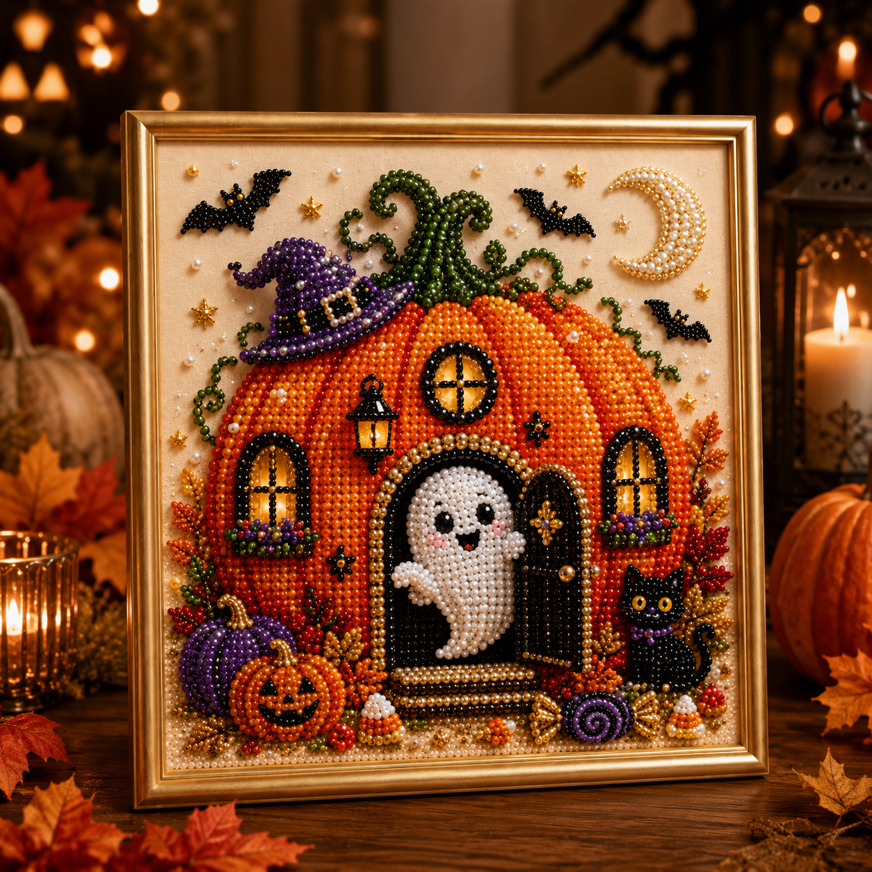 🔥 Last Day 75% OFF-👻✨ Halloween Pearl Art DIY Kit – Turn Tiny Pearls into Spooky-Cute Magic