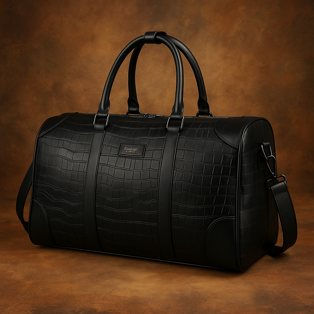 Premium Leather Weekender Duffle Bag