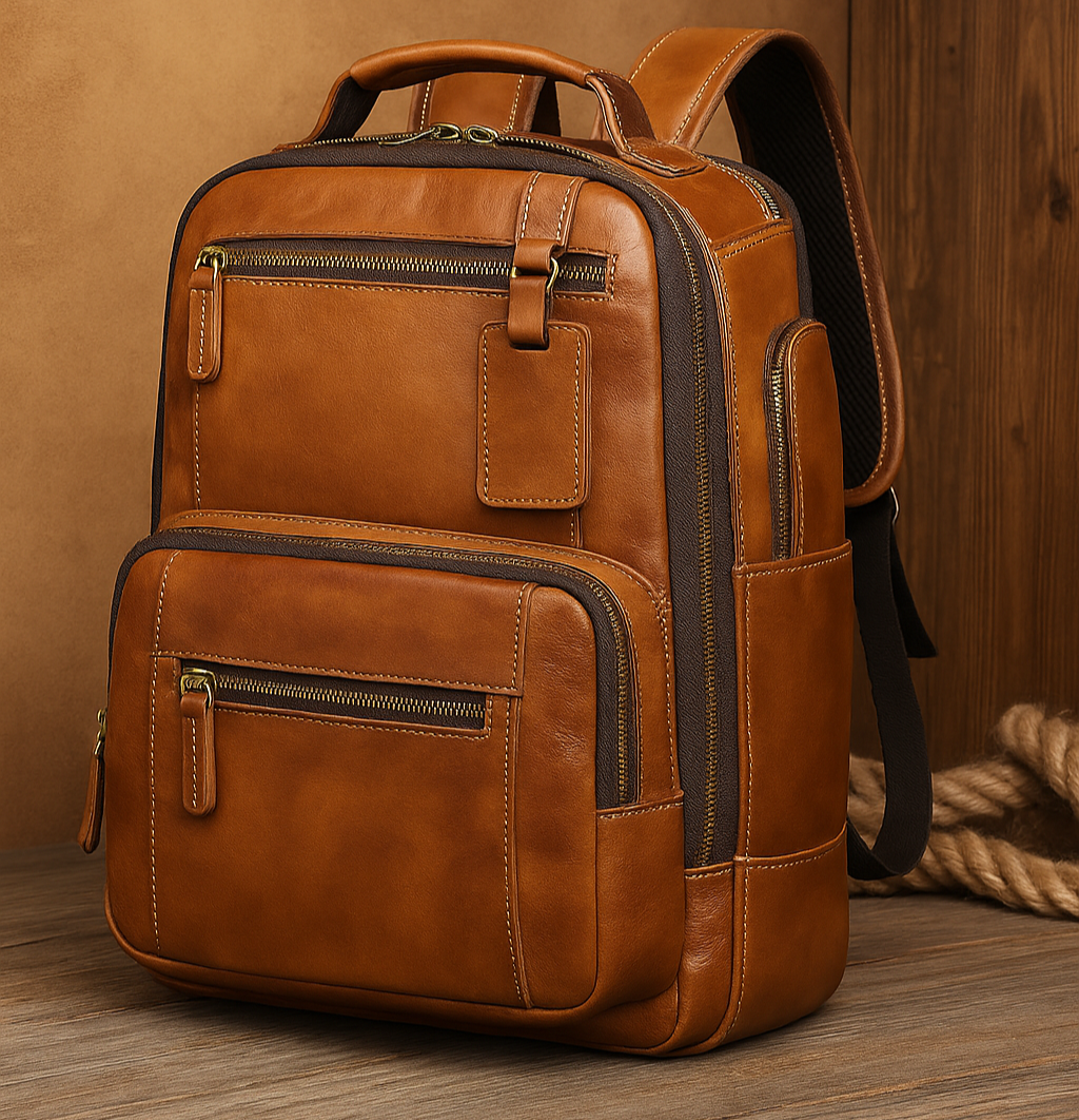 Vintage Leather Backpack for Men