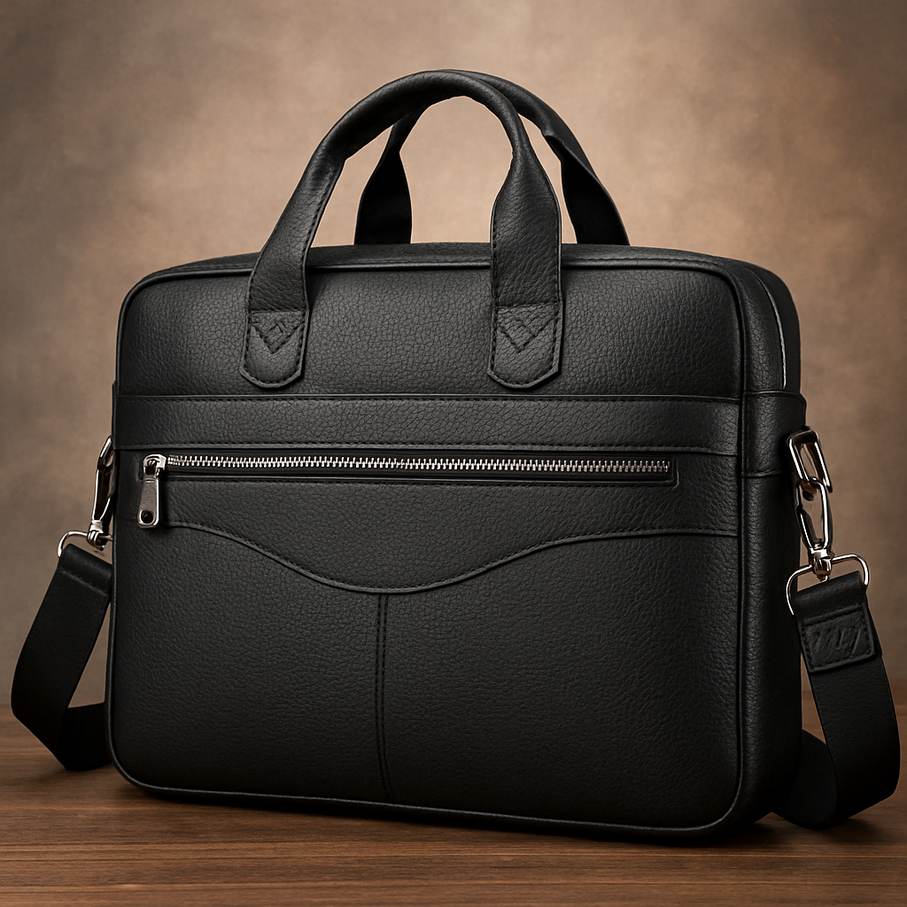Leather Briefcase Crossbody Bag 