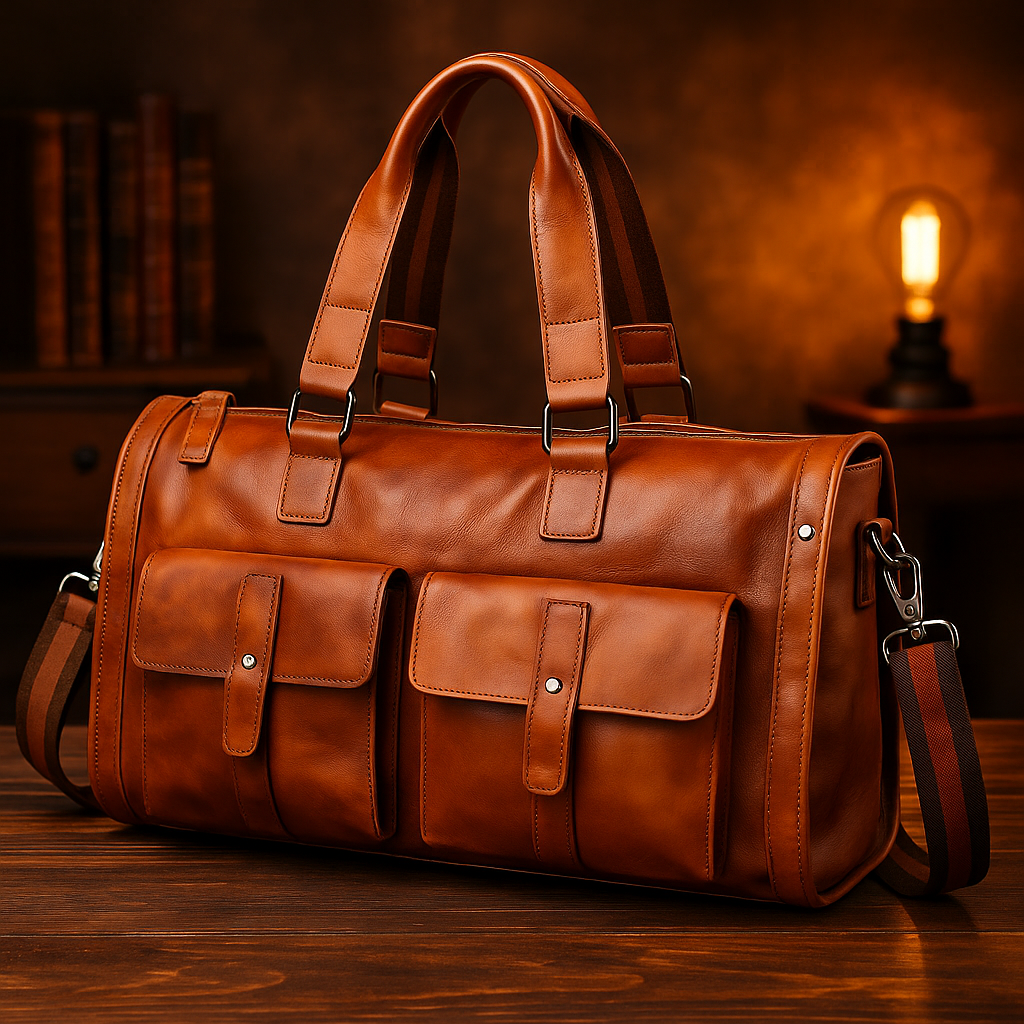 Large Leather Men's Luggage Bag