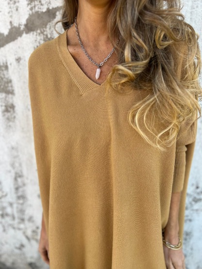 Women's Cashmere Knitted Loose Bat Top