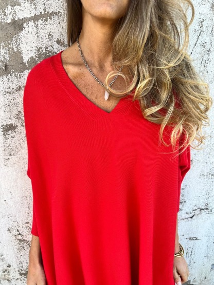 Women's Cashmere Knitted Loose Bat Top