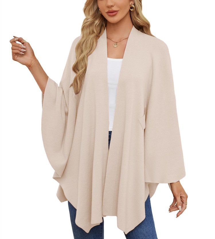 Women's Elegant Shawl Wraps Soft Open Front Poncho Sweater