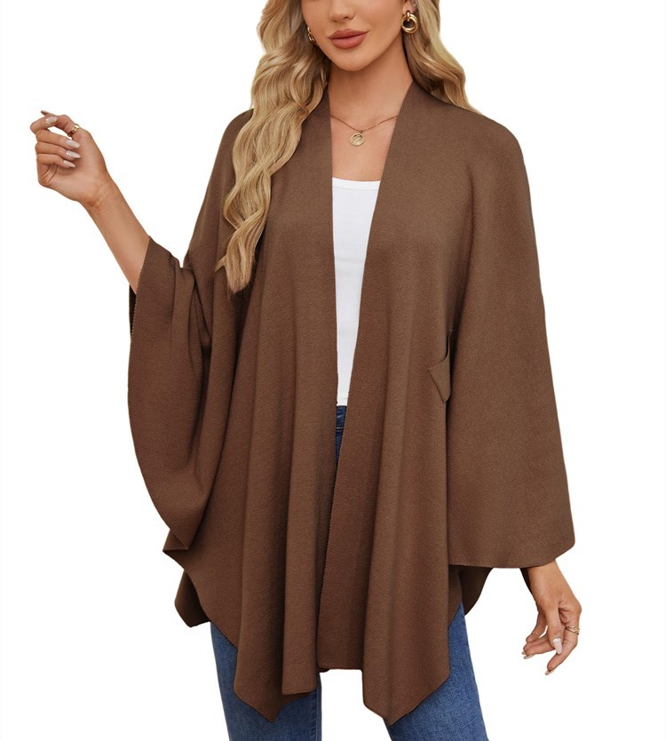 Women's Elegant Shawl Wraps Soft Open Front Poncho Sweater