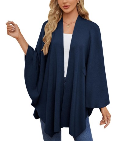 Women's Elegant Shawl Wraps Soft Open Front Poncho Sweater