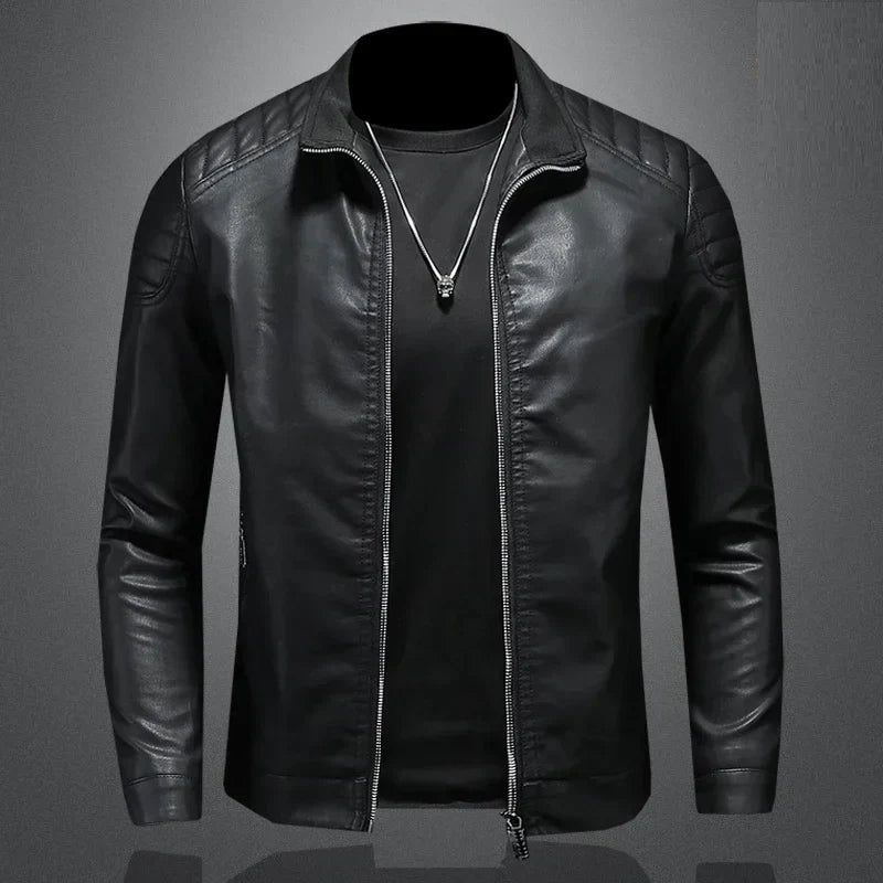 Men's leather bomber jacket 