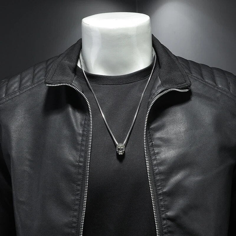 Men's leather bomber jacket 