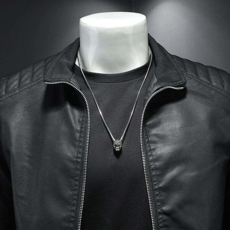 Men's leather bomber jacket 