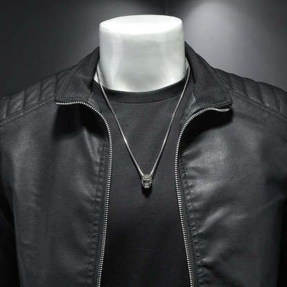 Men's leather bomber jacket 
