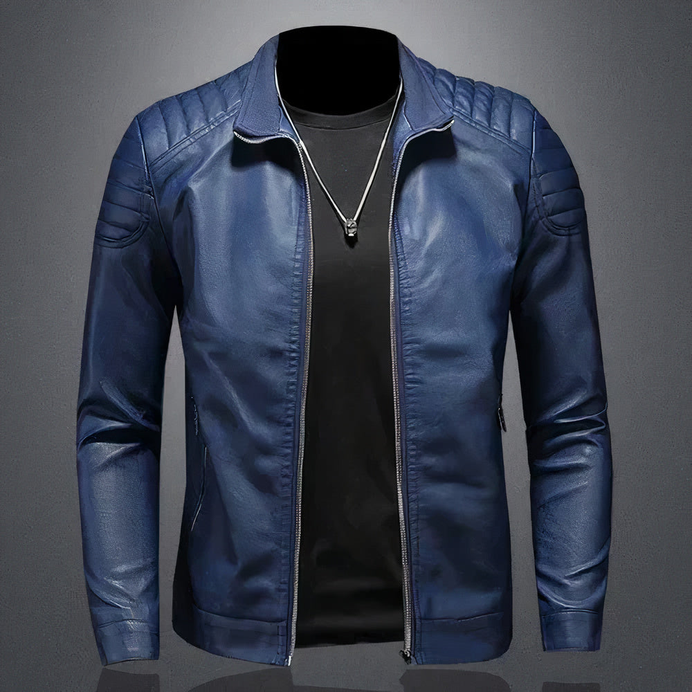 Men's leather bomber jacket