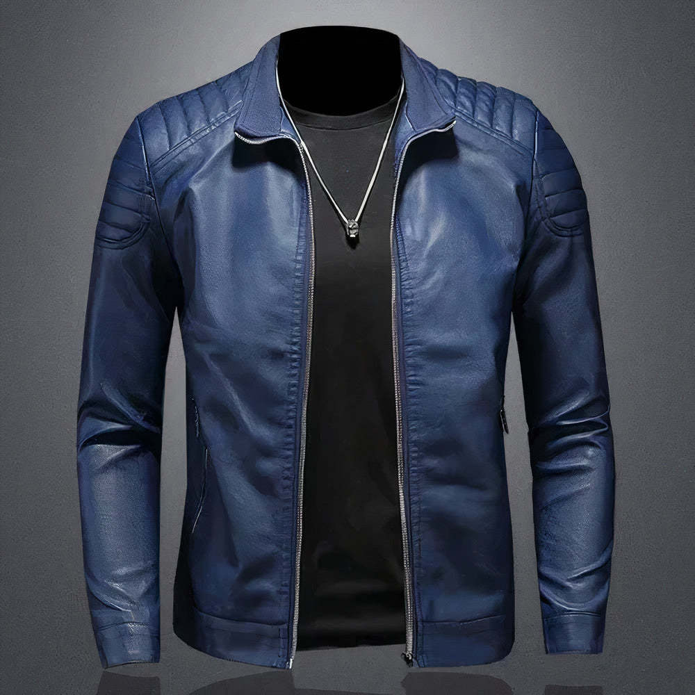 Men's leather bomber jacket