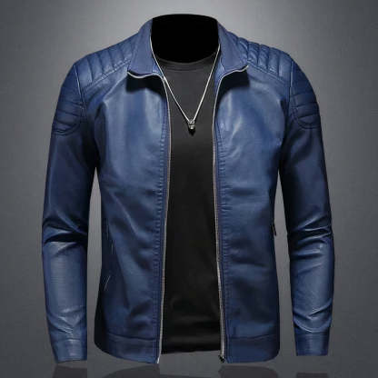 Men's leather bomber jacket