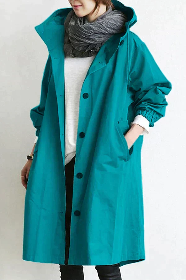 Oversized Trench Coat with a Hood