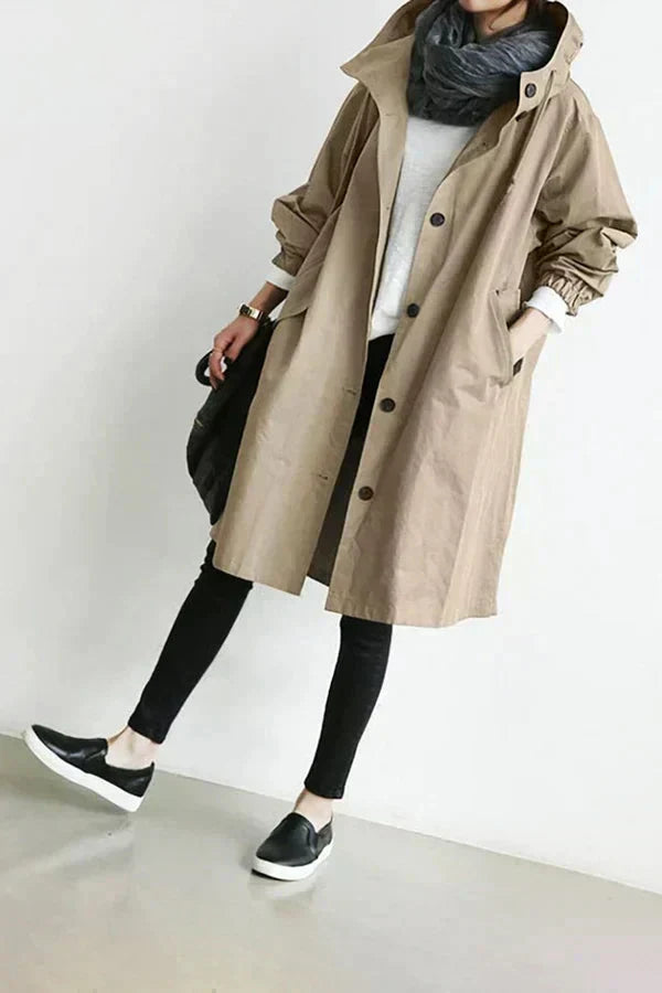 Oversized Trench Coat with a Hood