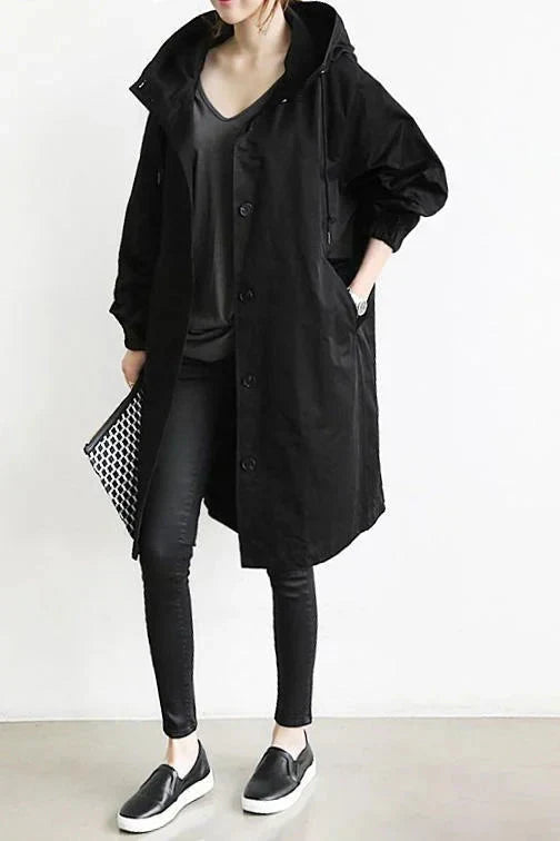 Oversized Trench Coat with a Hood