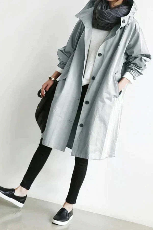 Oversized Trench Coat with a Hood