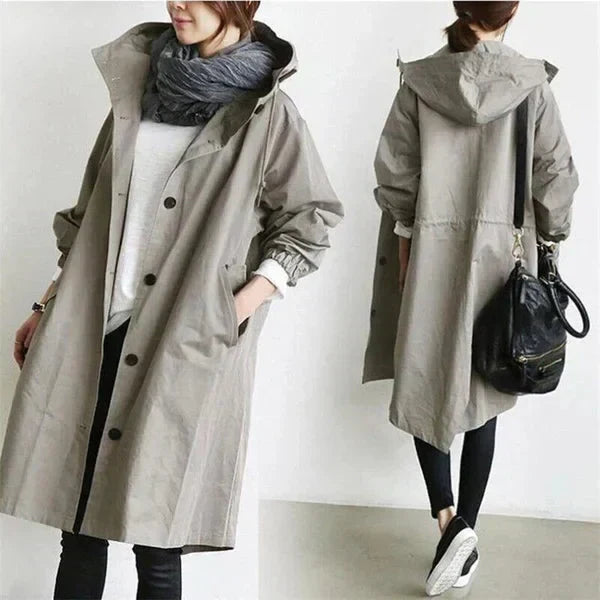 Oversized Trench Coat with a Hood